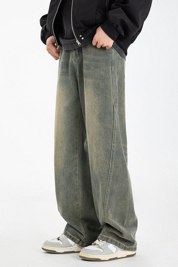 Washed Vintage Wide-Leg Jeans