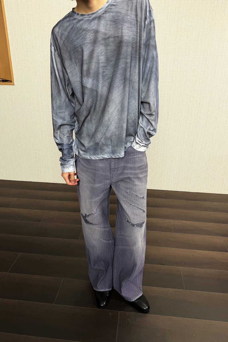 Striped Boro Patch Jeans