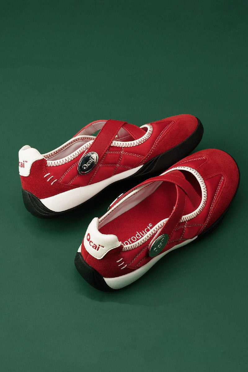 Shiny Red Ballet Trainers