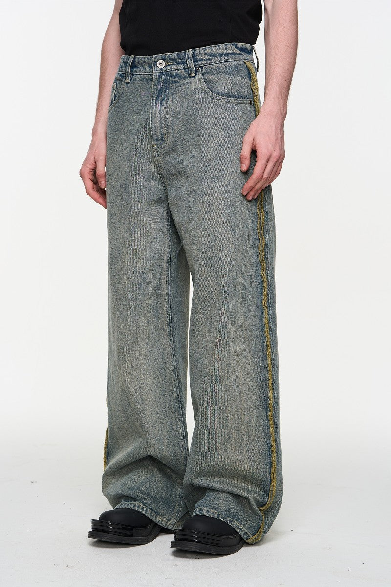 Reverse Seam Washed Vintage Jeans