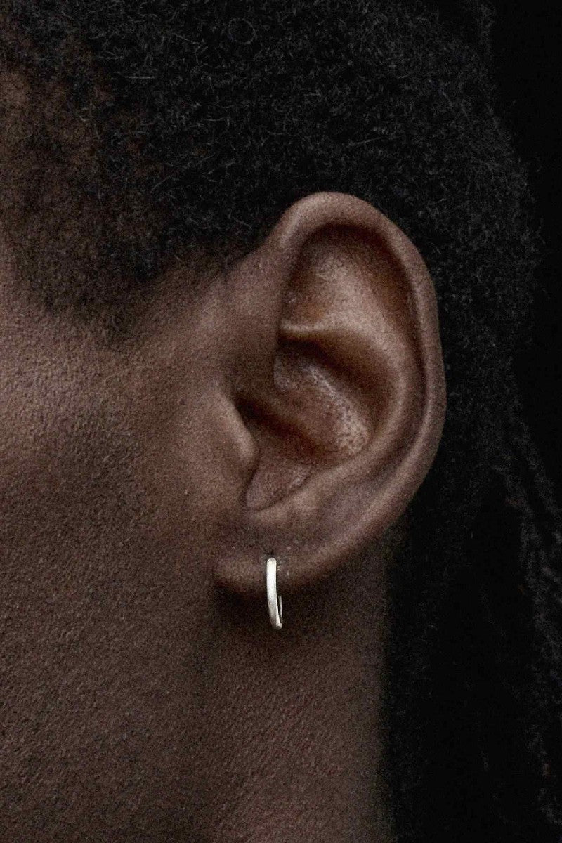 Matte Silver Hoop Earrings