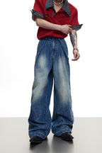 Washed Gradient Embroidered Jeans