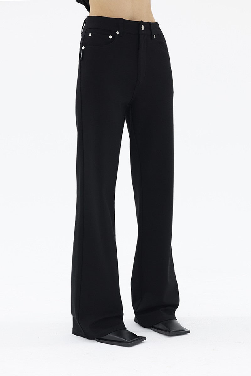 Classic Black Straight-Leg Trousers