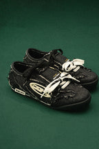 College Black Denim Trainer Sneakers