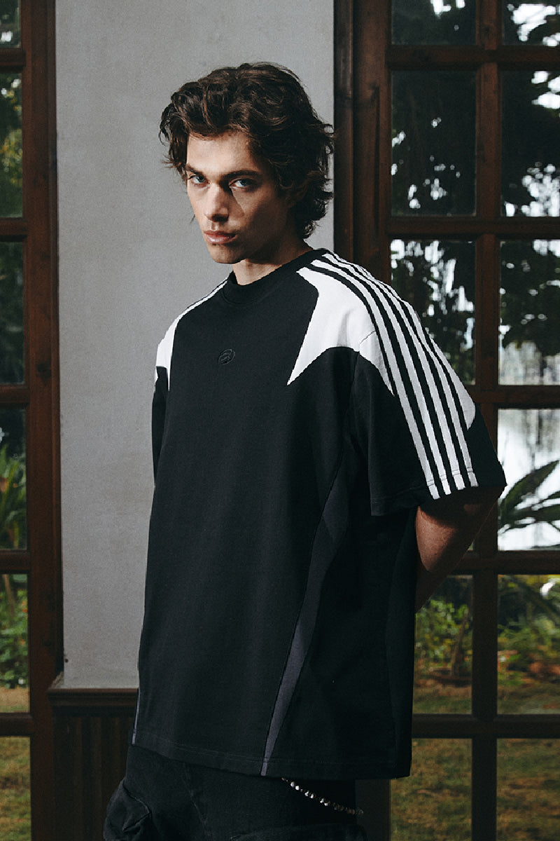 Retro Colorblock Stripe Sports Tee