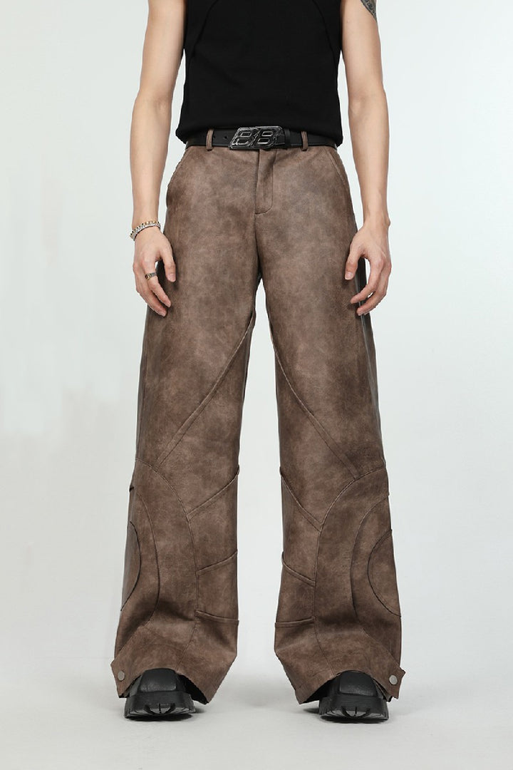 PU Leather Flared Trousers
