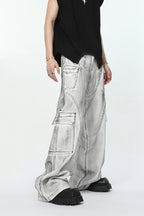 Distressed Cargo Pocket Jeans