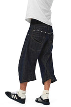 Studded Raw Denim Short Jeans