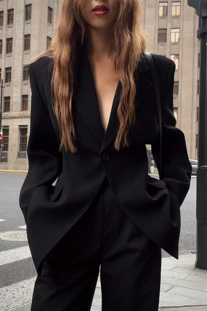 Black Minimal Suit Jacket