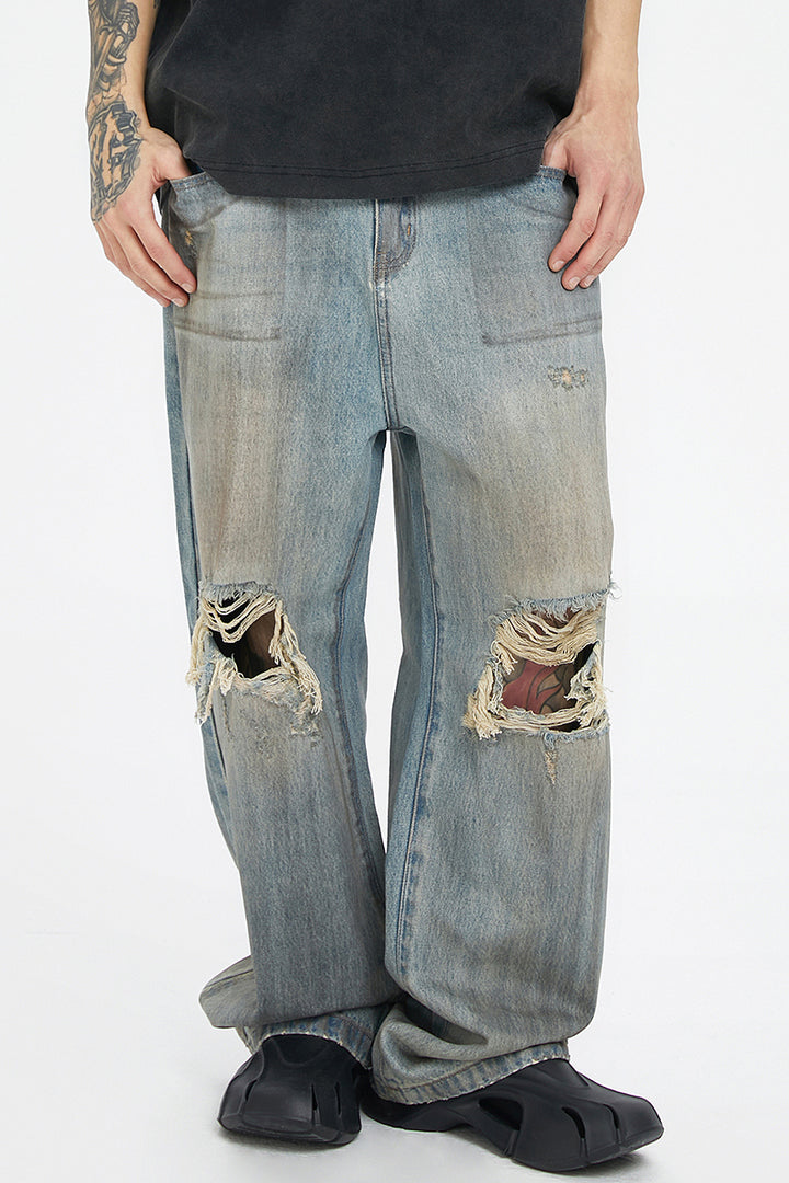 Vintage Washed Distressed Jeans