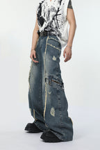 Distressed Cutout Jeans