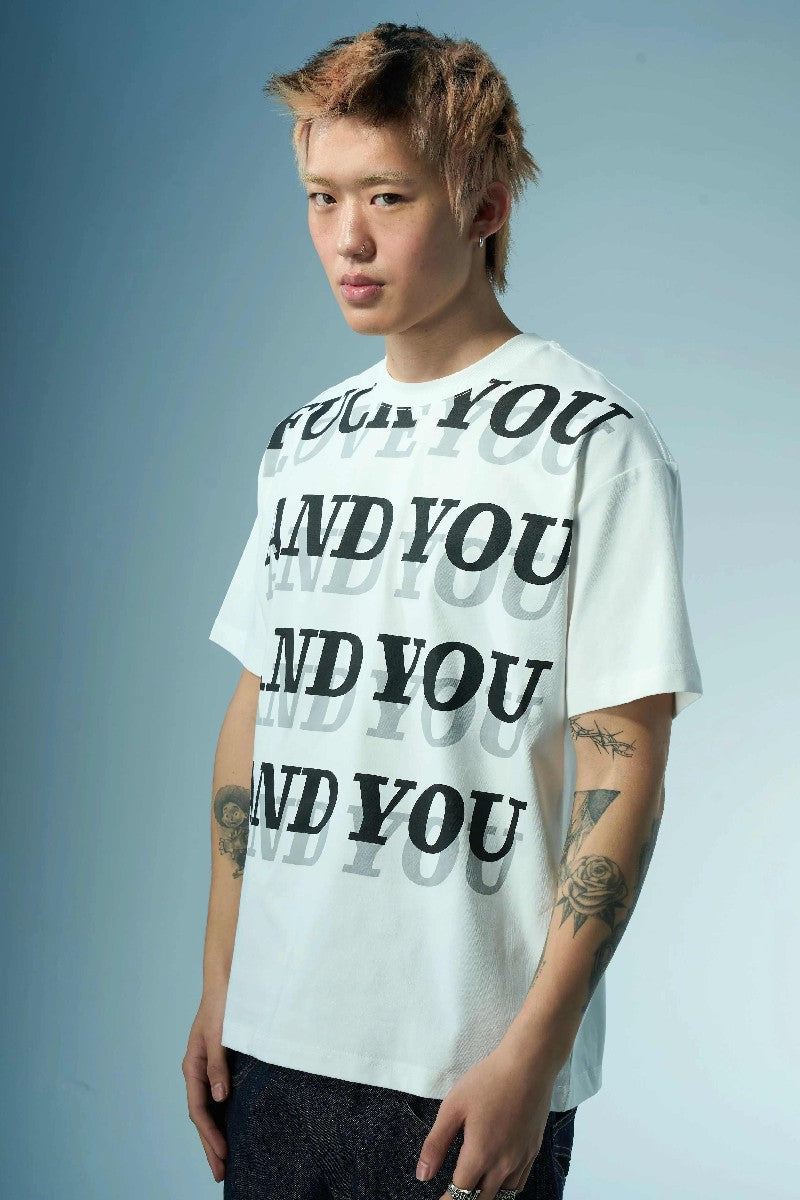 Slogan Lettering Crewneck Tee