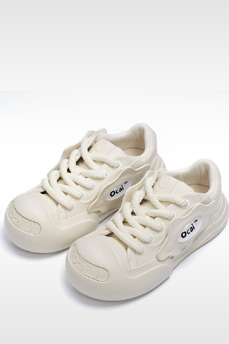 White Smile Canvas Sneakers