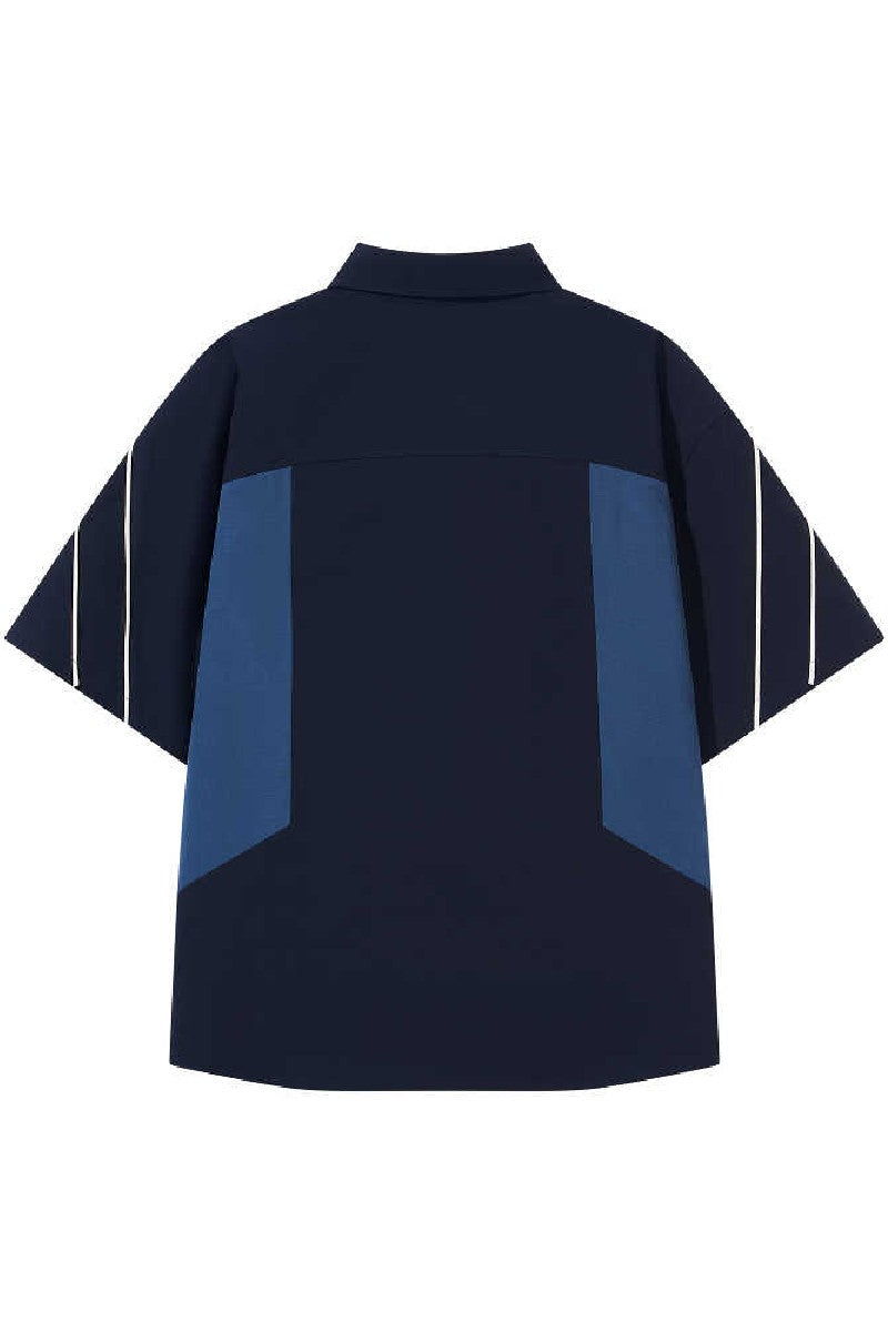Colorblock Jersey Button Shirt