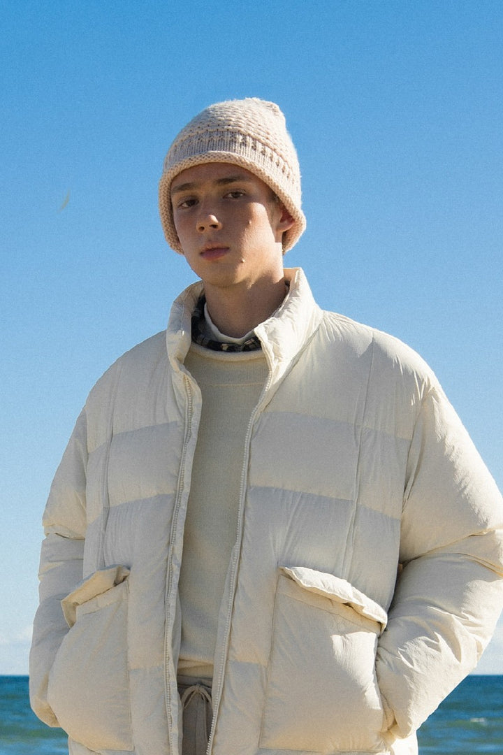 Windproof Down Jacket with White Duck Down