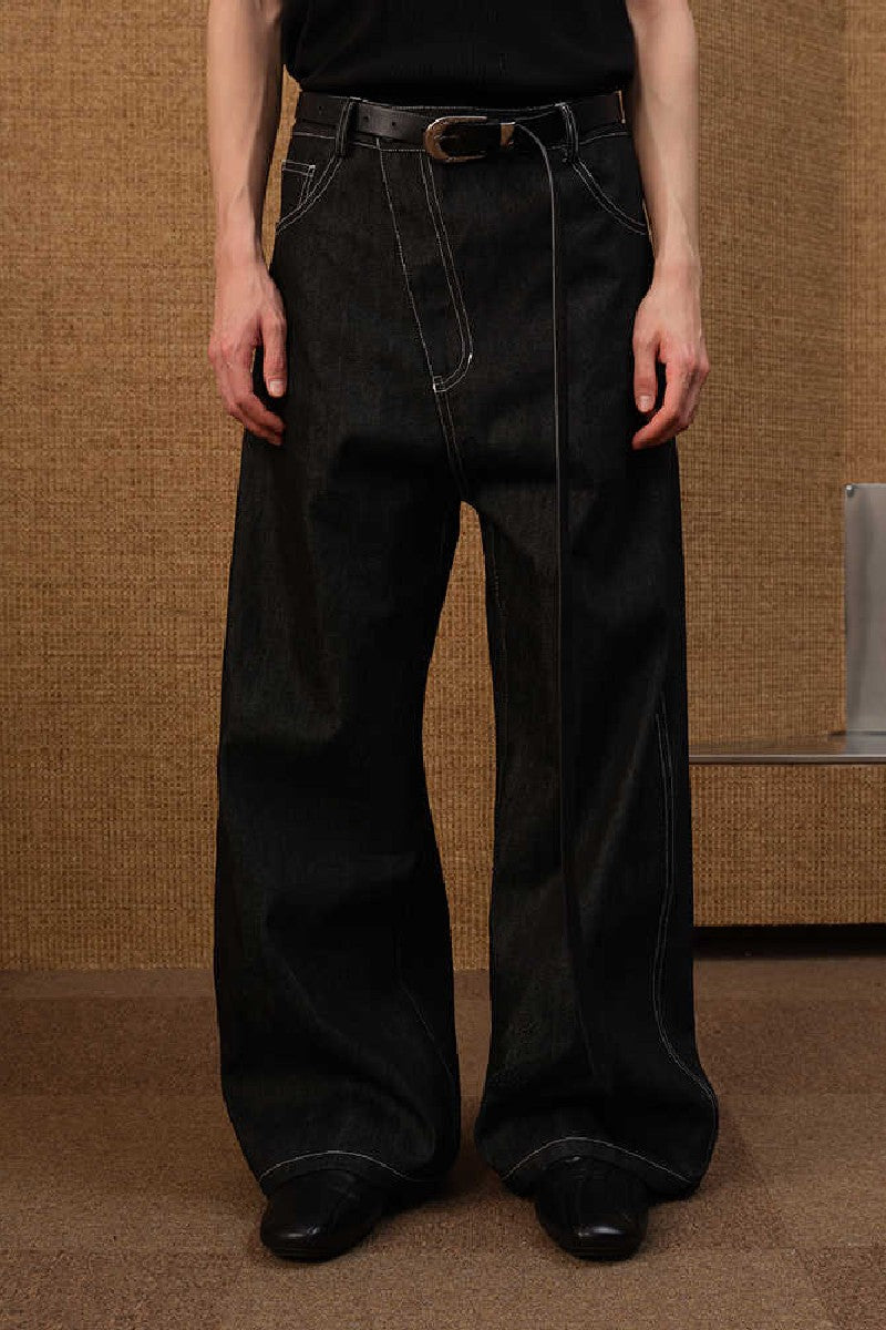 Asym Zip Flare Jeans