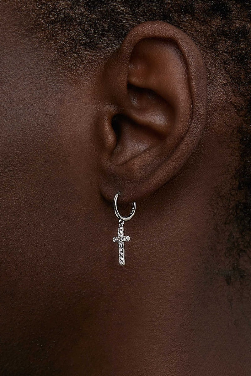 Cross Hoop Hip Hop Earrings