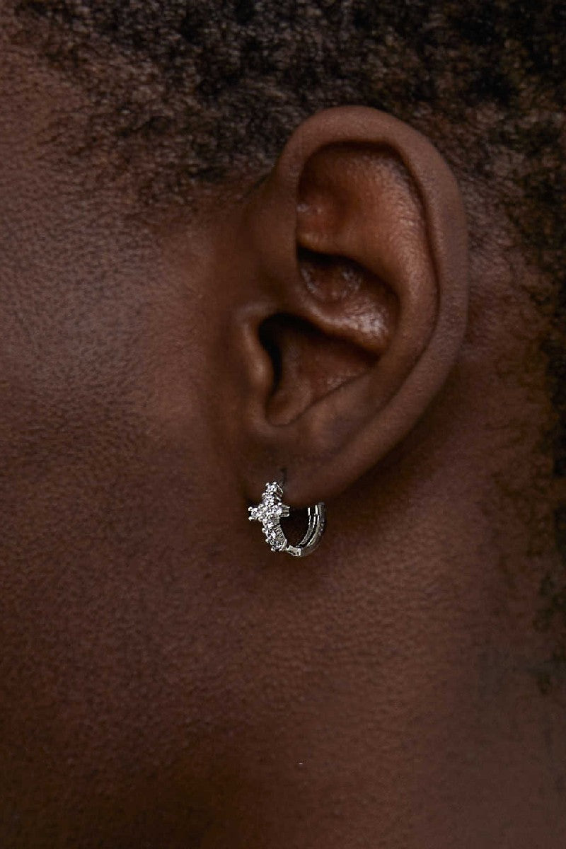 Diamond Cross Hip Hop Earrings