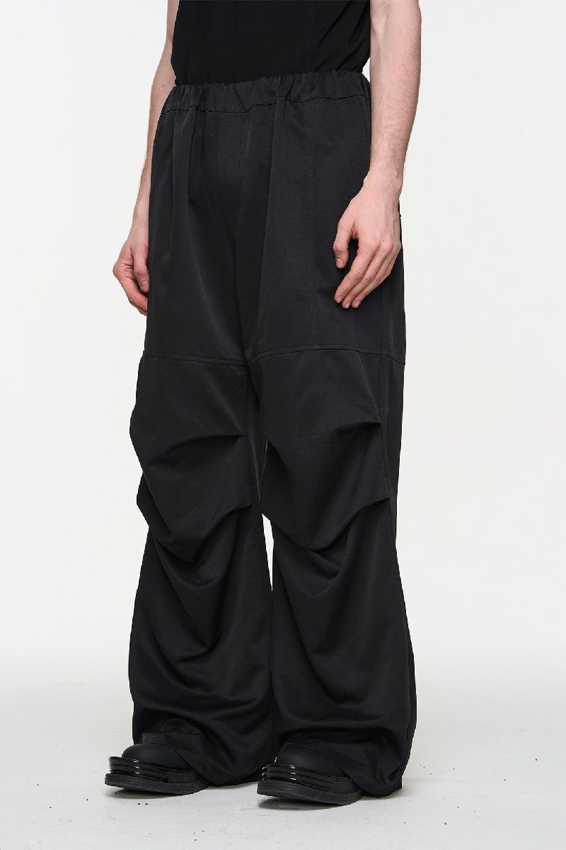 Pleated Elastic Waist Loose Casual Pants
