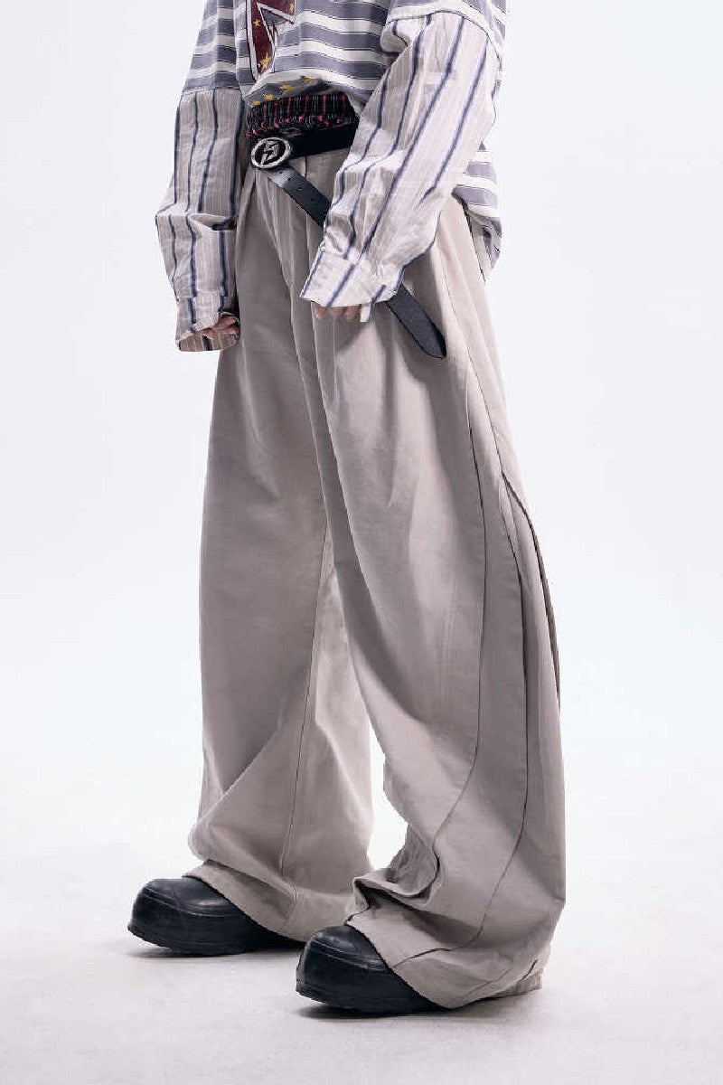 Wrinkled TR Wide Blade Trousers