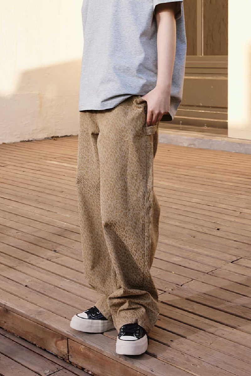 Leopard Print Wide-Leg Pants