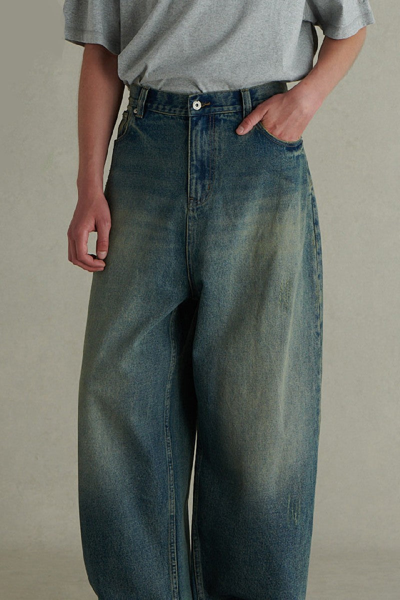 Vintage Wide Leg Overdyed Jeans