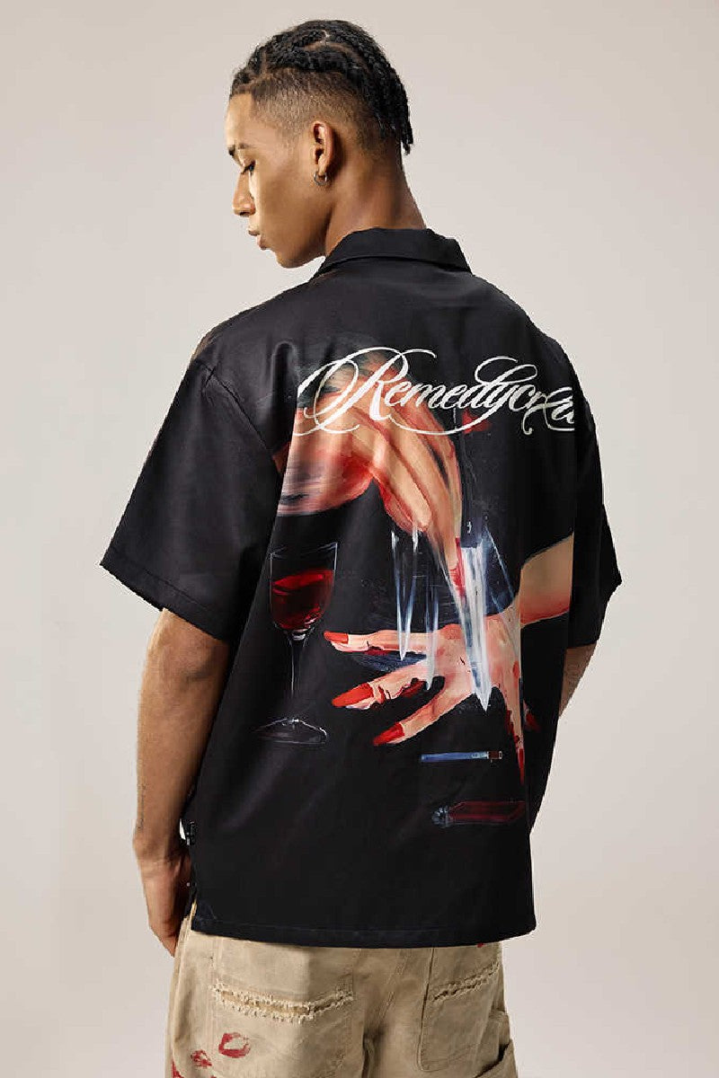 Knife Print Cuban Shirt