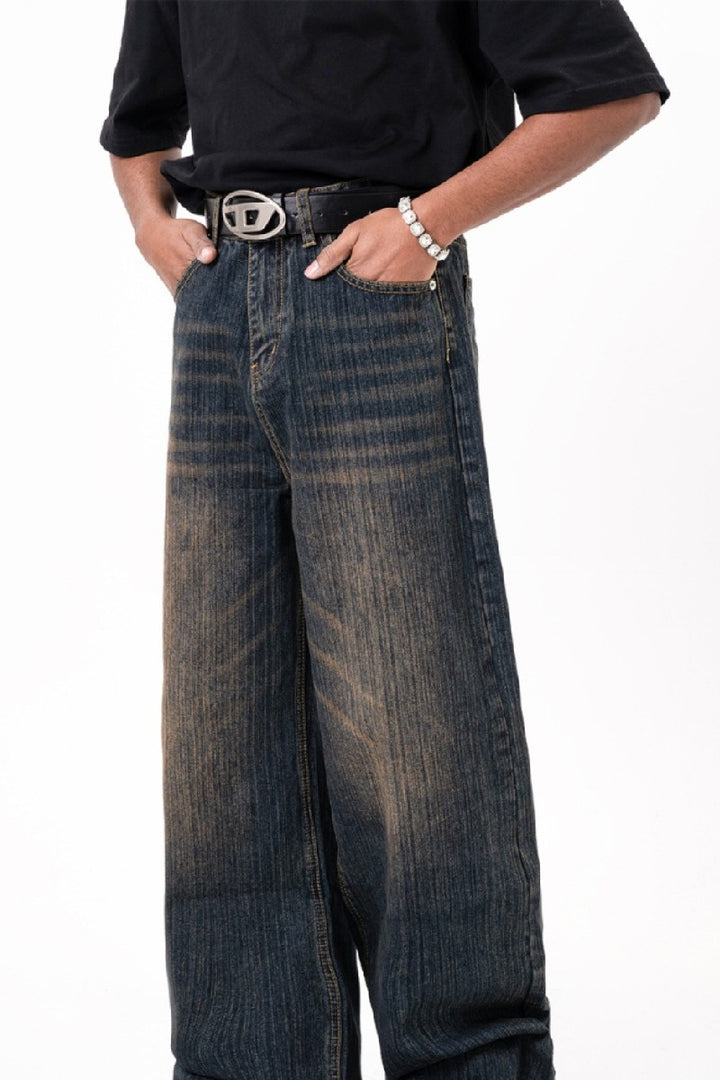 Oversized Washed Retro Jeans