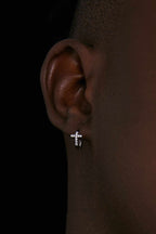 Cross Diamond Stud Earrings