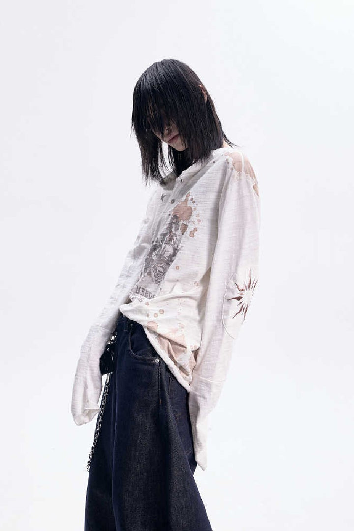 Vintage Spray Print Washed Tee