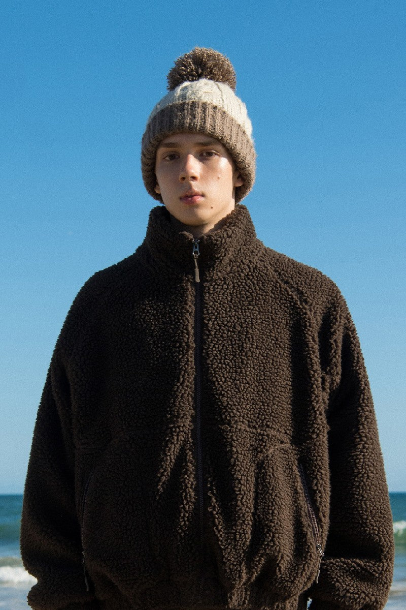 Fleece Stand Collar Windproof Outdoor Jacket