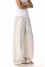 Striped Panel Wide Leg Pants