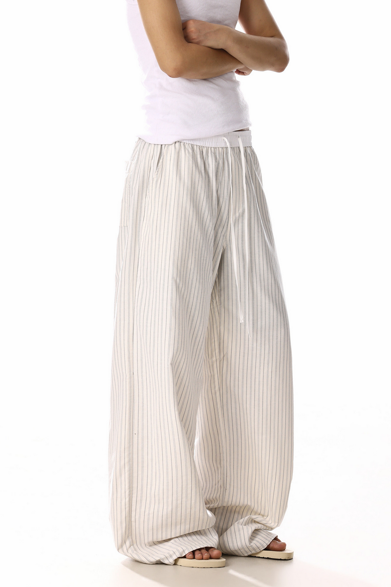 Striped Panel Wide Leg Pants