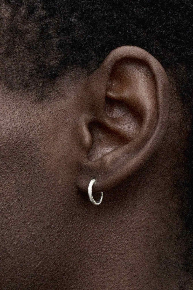 Matte Silver Hoop Earrings