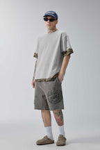 Camo Layered Distressed T-Shirt