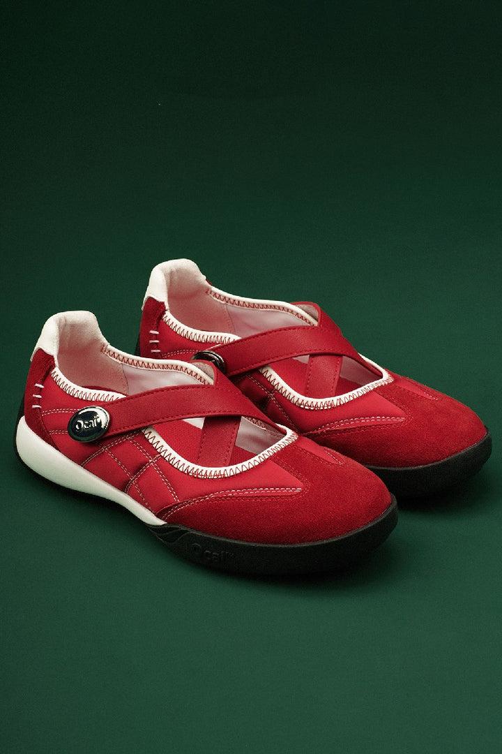 Shiny Red Ballet Trainers