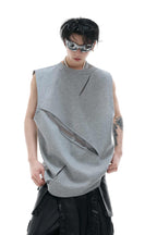 Mesh Cutout Sleeveless Vest