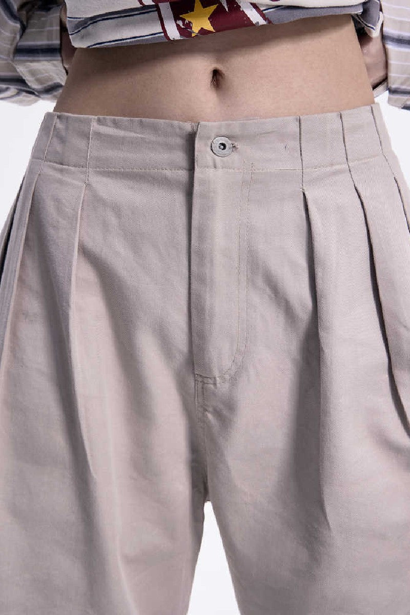 Wrinkled TR Wide Blade Trousers