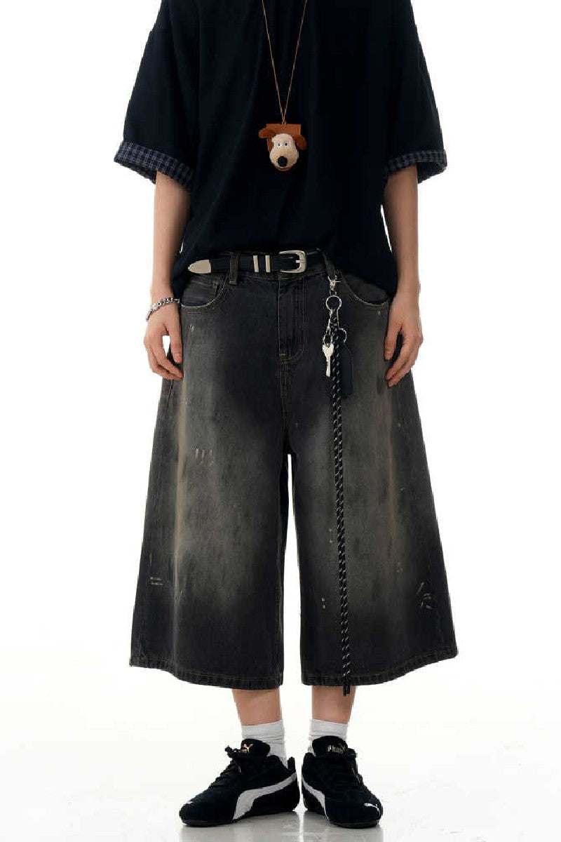 Splatter Blue Cropped Jeans