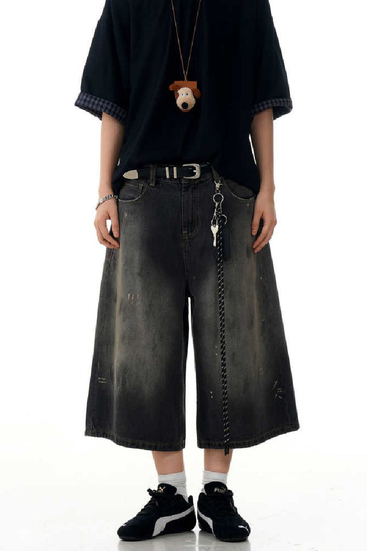 Splatter Blue Cropped Jeans