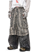 Layered Paint Wash Cargo Pants