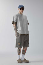 Distressed Stamp Print Shorts