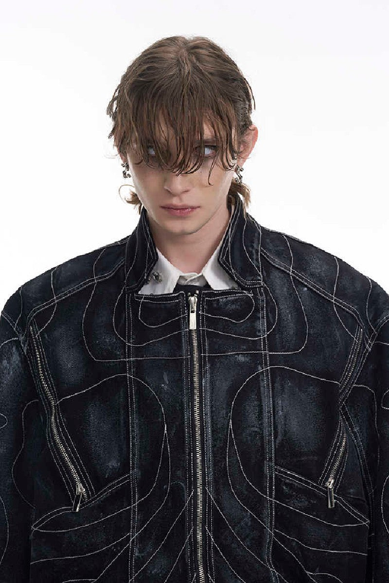 Washed Lined Oversized Denim Jacket