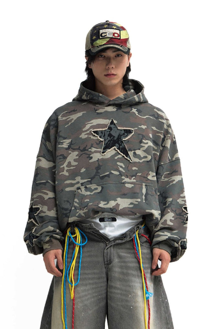 Camo Embroidered Vintage Hoodie