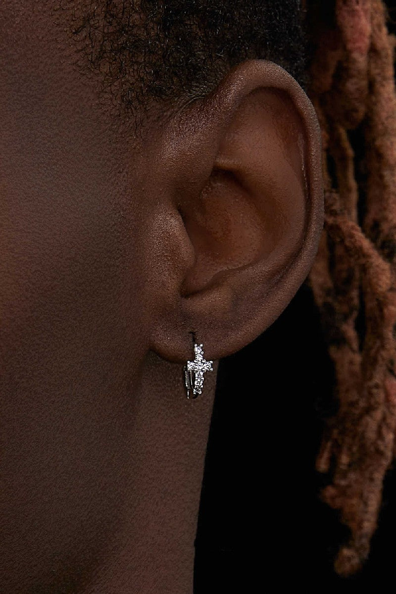 Diamond Cross Hip Hop Earrings