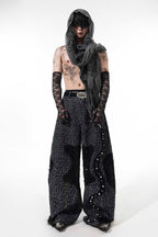Sequin Pearl Mesh Jeans