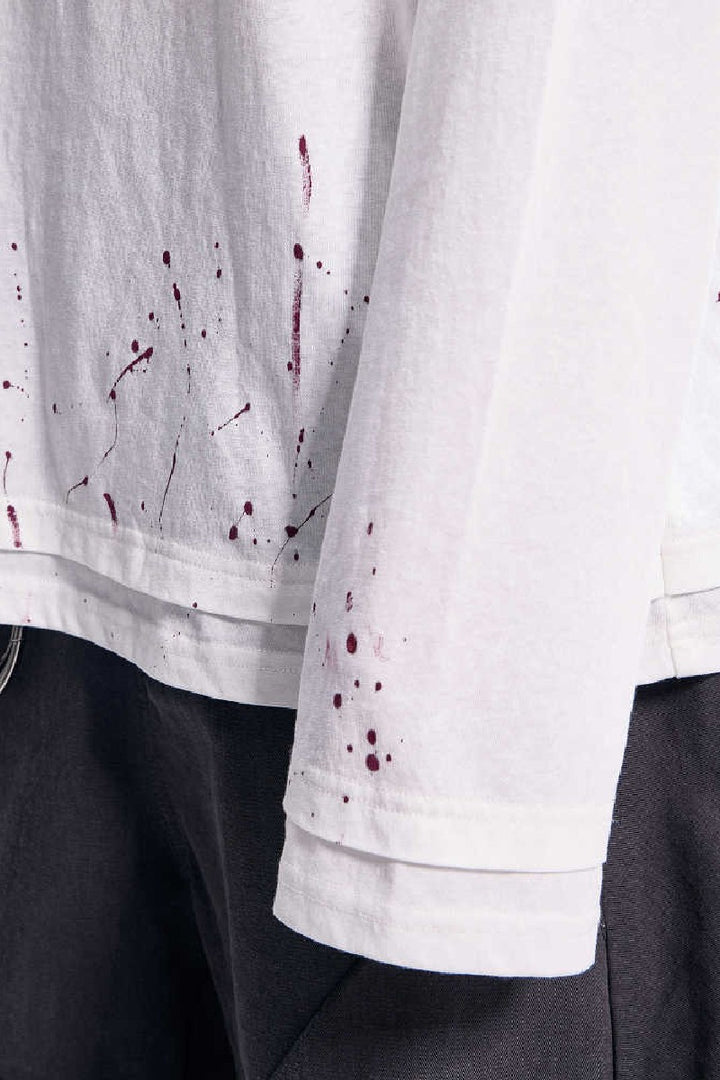Distressed Ink Print Longsleeve Tee