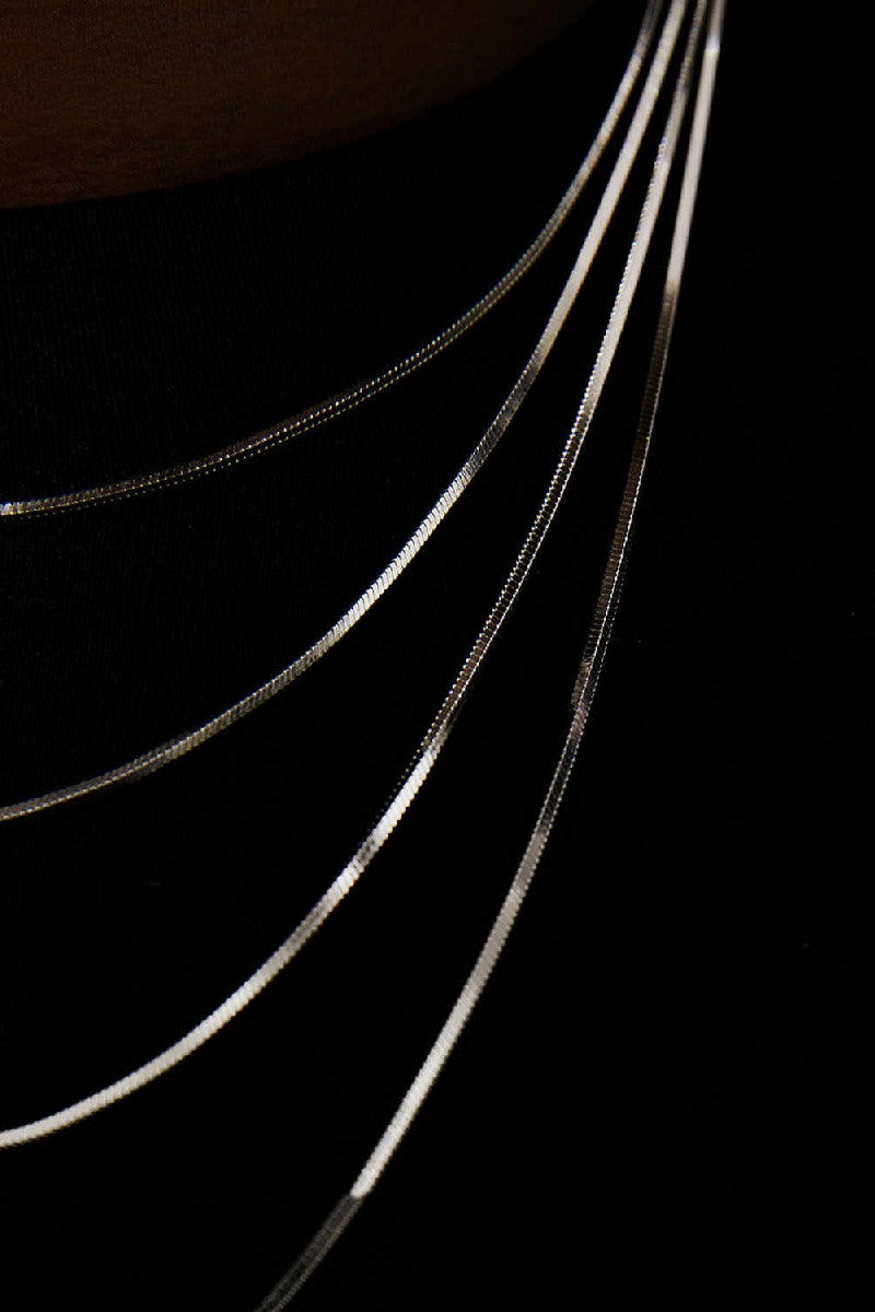 Box Chain Silver Necklace