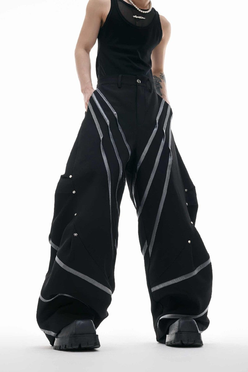 Striped Studded Blade Trousers