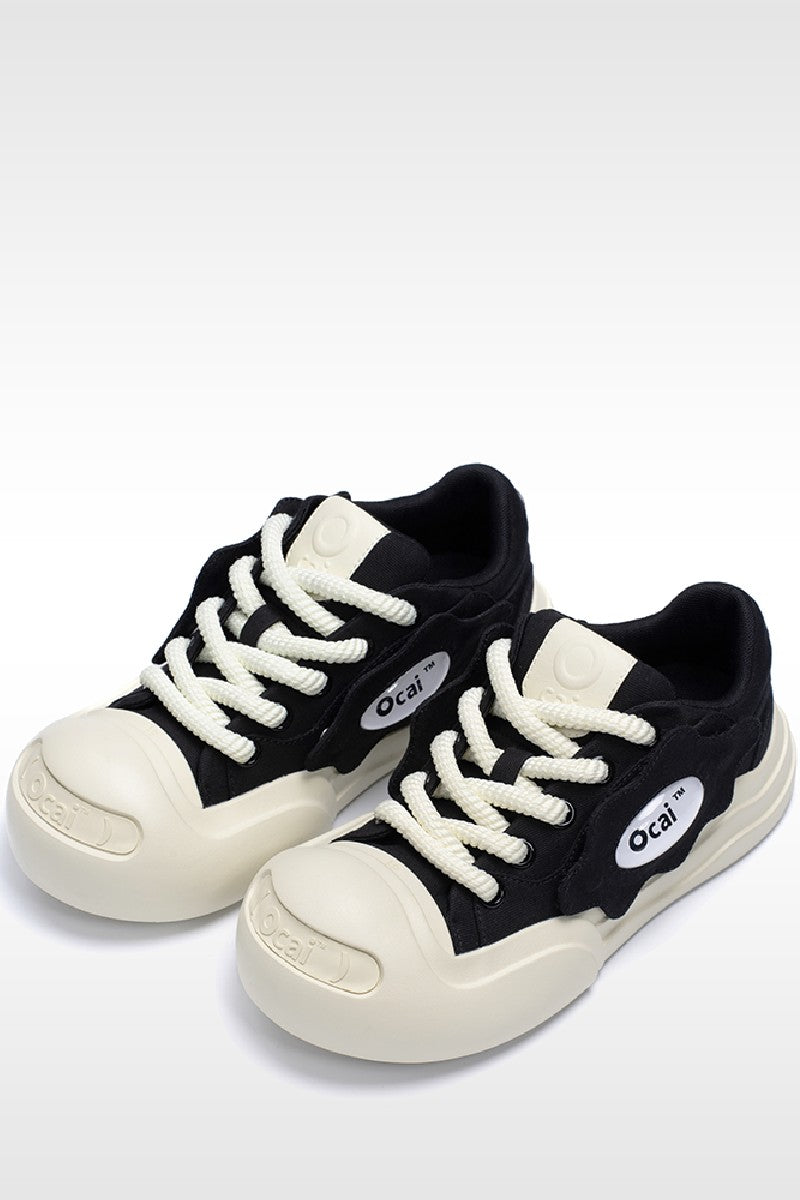 Black Smile Canvas Sneakers